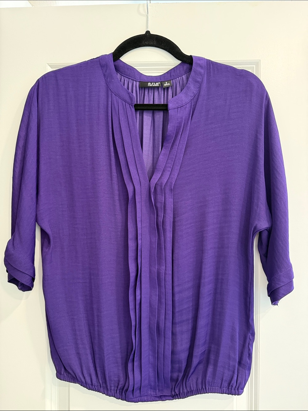 Violet Pleated Front Women's Blouse